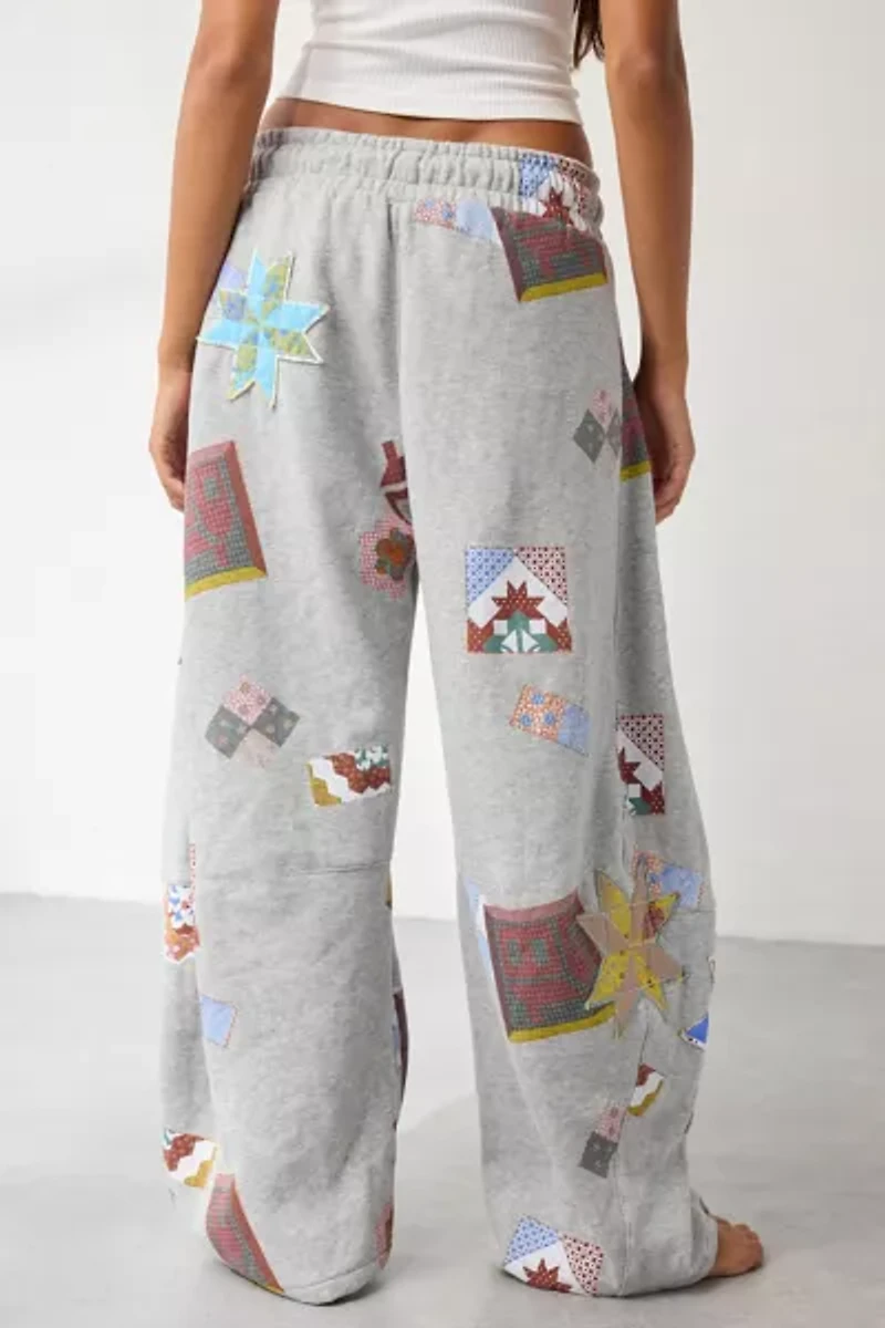 Out From Under Essential Patchwork Graphic Barrel Leg Sweatpant