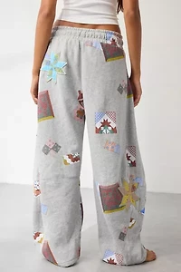 Out From Under Essential Patchwork Graphic Barrel Leg Sweatpant