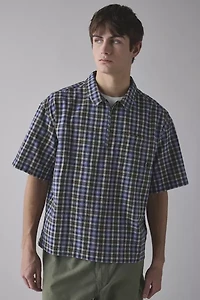 iets frans... Check Quarter Zip Short Sleeve Shirt