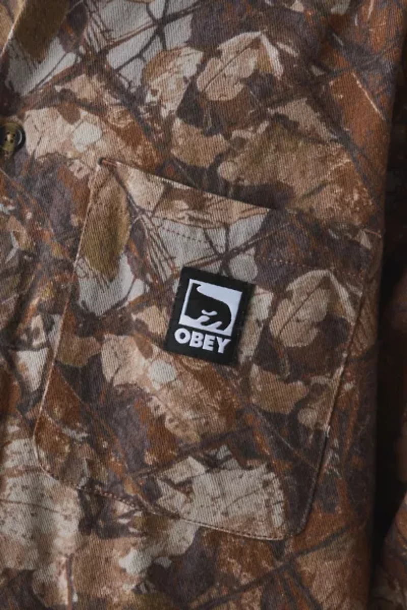 OBEY Fence Camo Woven Long Sleeve Shirt
