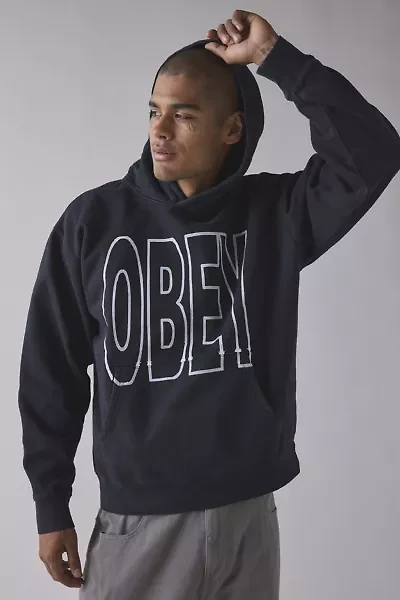 OBEY Manor Logo Faded Hoodie Sweatshirt