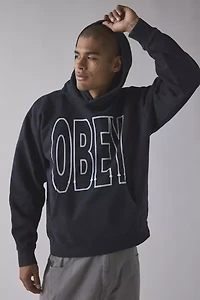 OBEY Manor Logo Faded Hoodie Sweatshirt