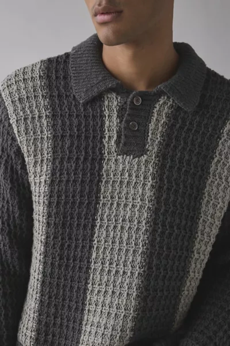 OBEY Textured Rugby Polo Shirt