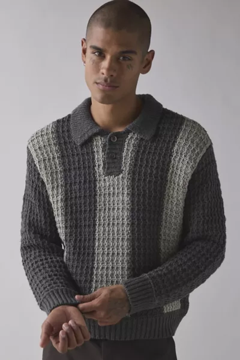 OBEY Textured Rugby Polo Shirt