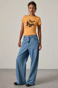 Butterfly Lace Embroidered Graphic Baby Tee