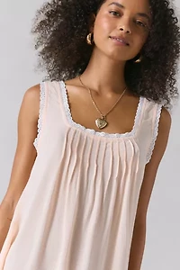 Motel Musta Lace Trim Babydoll Mini Dress
