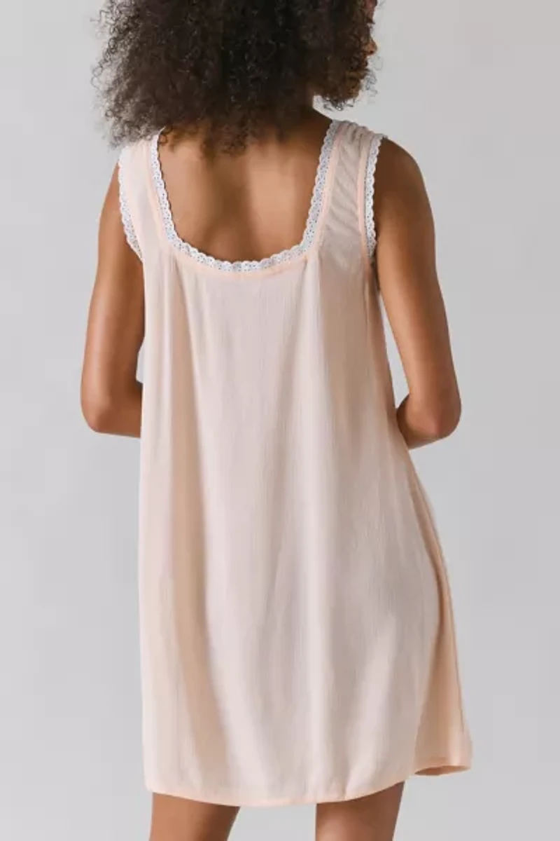 Motel Musta Lace Trim Babydoll Mini Dress