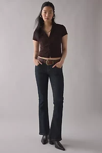 BDG Polly Corduroy Slim Short Sleeve Button-Up Shirt