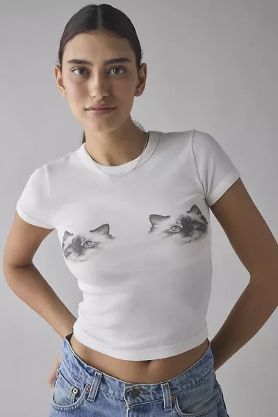 Kimchi Blue Too Perfect Cat Graphic Baby Tee