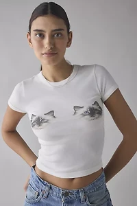 Kimchi Blue Too Perfect Cat Graphic Baby Tee
