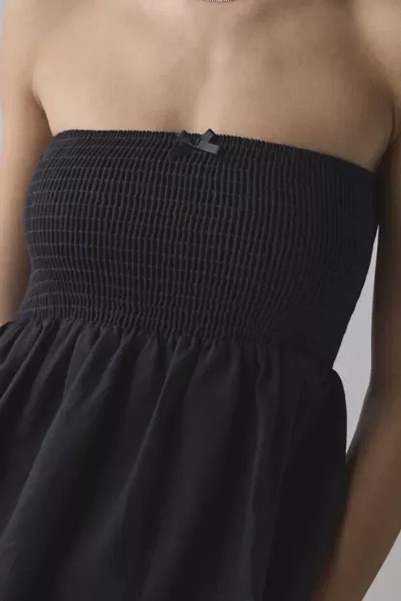 ReMADE By UO Made LA EcoVero™ Linen Smocked Babydoll Tube Top