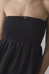 ReMADE By UO Made LA EcoVero™ Linen Smocked Babydoll Tube Top