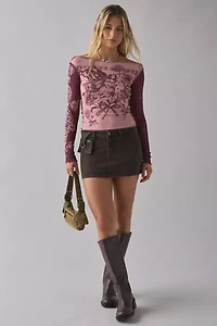 Romantic Fairy Graphic Boatneck Long Sleeve Raglan Baby Tee