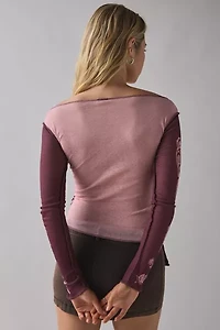 Romantic Fairy Graphic Boatneck Long Sleeve Raglan Baby Tee