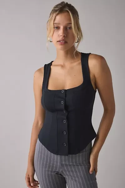 UO Scarlet Tailored Ponte Button Front Vest Top