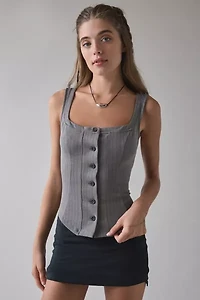UO Scarlet Tailored Ponte Button Front Tailored Vest Top