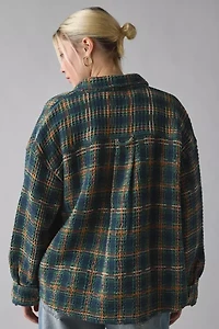 BDG Bryson Waffle Plaid Oversized Button-Down Shirt