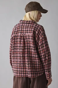 BDG Bryson Waffle Plaid Oversized Button-Down Shirt