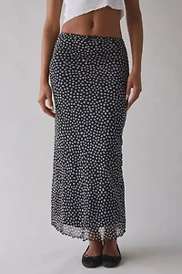 Kimchi Blue Pia Polka Dot Slip Midi Skirt