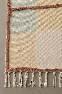 Plaid Woven Shaggy Tufted Rug