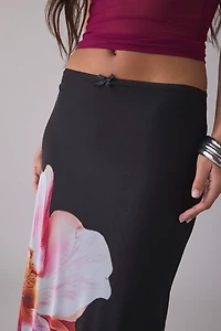 Kimchi Blue Can't Miss Printed Mesh Maxi Skirt