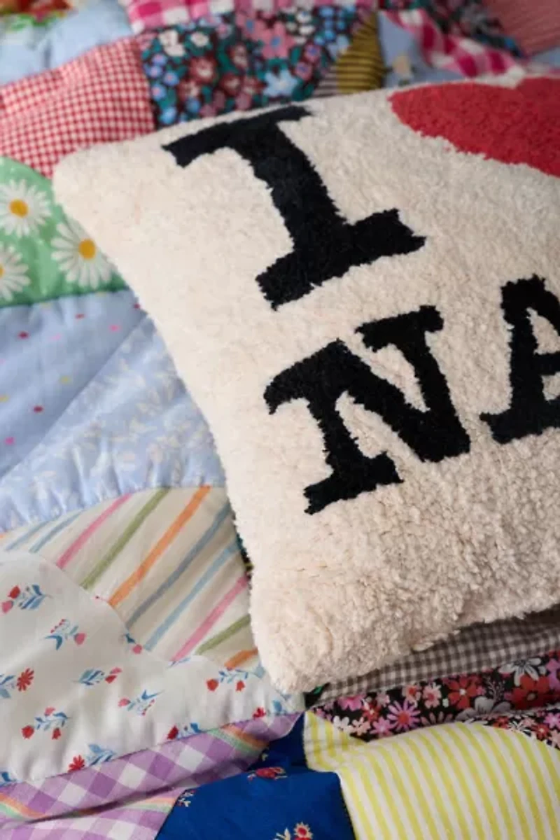 I Heart Naps Fleece Throw Pillow