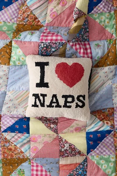 I Heart Naps Fleece Throw Pillow