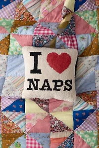 I Heart Naps Fleece Throw Pillow