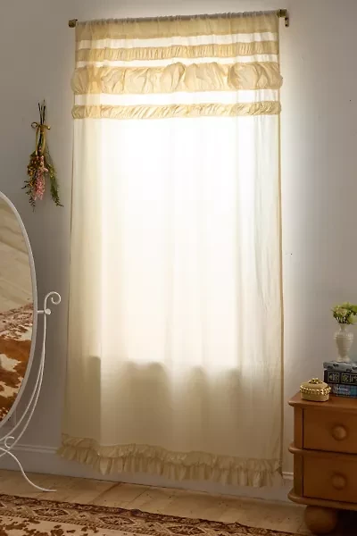Alice Cinched Ruffle Trimmed Window Panel