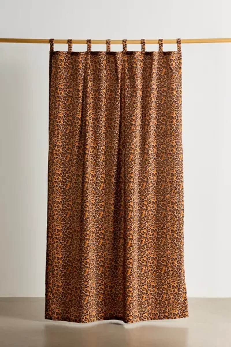 Dolores Leopard Patterned Velvet Window Panel