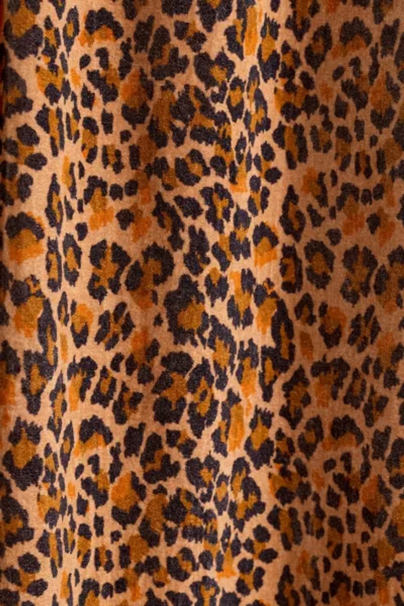 Dolores Leopard Patterned Velvet Window Panel
