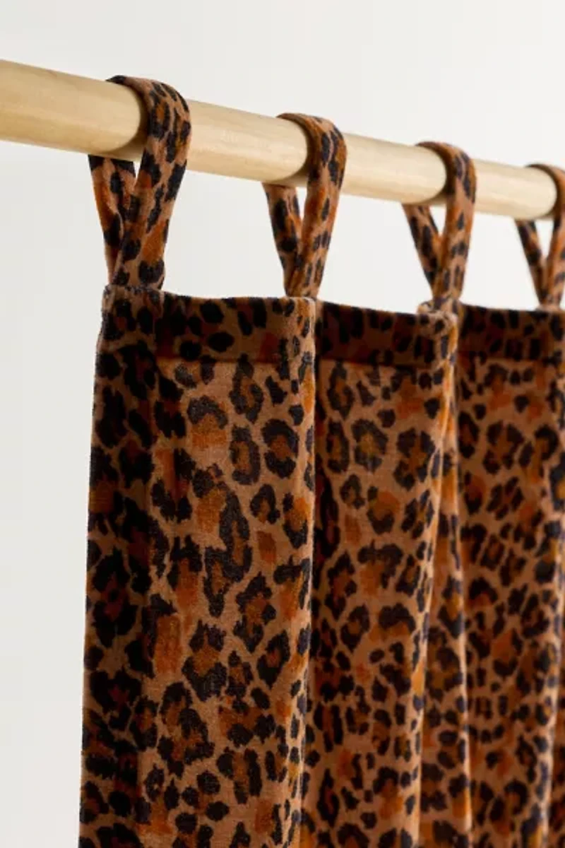 Dolores Leopard Patterned Velvet Window Panel