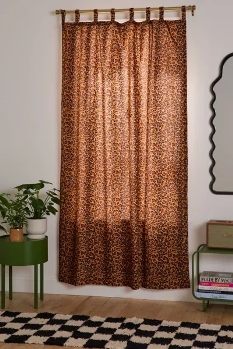 Dolores Leopard Patterned Velvet Window Panel