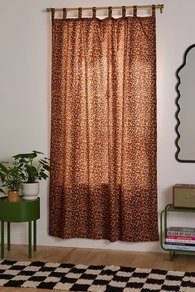 Dolores Leopard Patterned Velvet Window Panel