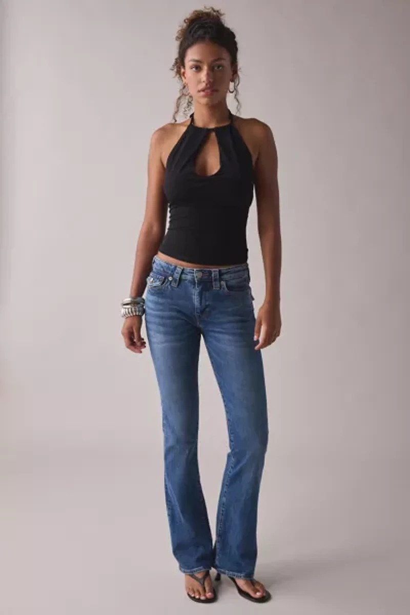 UO Roxy Keyhole Cutout High Neck Halter Top