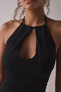 UO Roxy Keyhole Cutout High Neck Halter Top