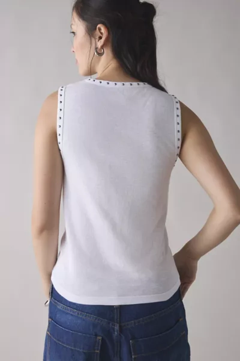 UO Teddi Studded Crop Tank Top