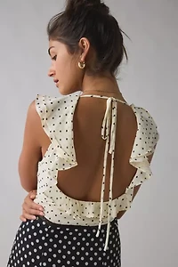 Kimchi Blue Ruffled Romance Cutout Tie-Back Slip Midi Dress