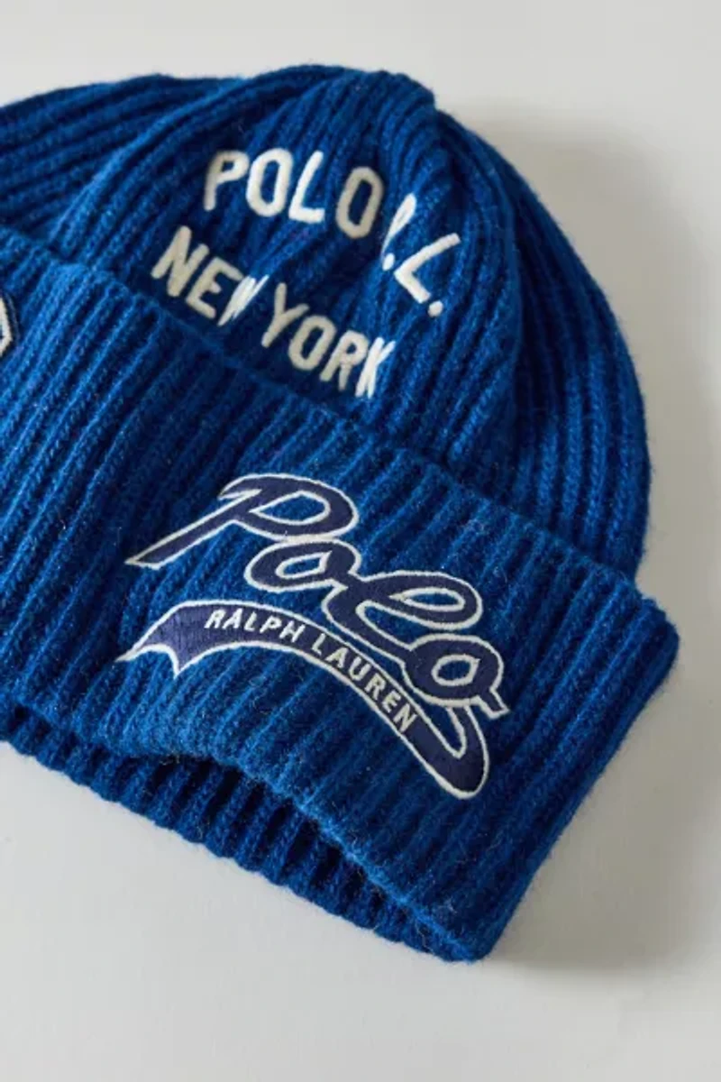 Polo Ralph Lauren Logo Patch Wool Blend Watch Cap Beanie