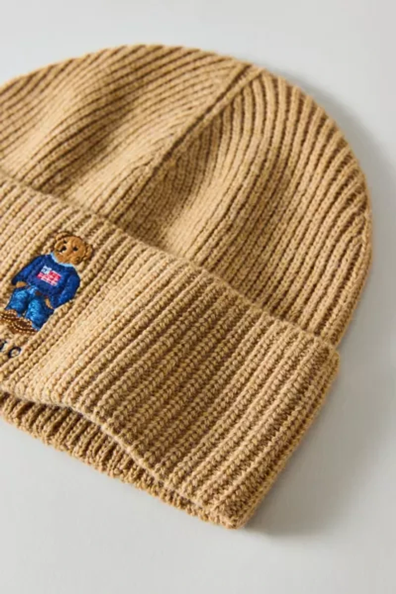 Polo Ralph Lauren Flag Bear Solid Beanie