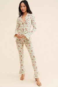 WeWoreWhat Victorian Floral Flare Slit Pants