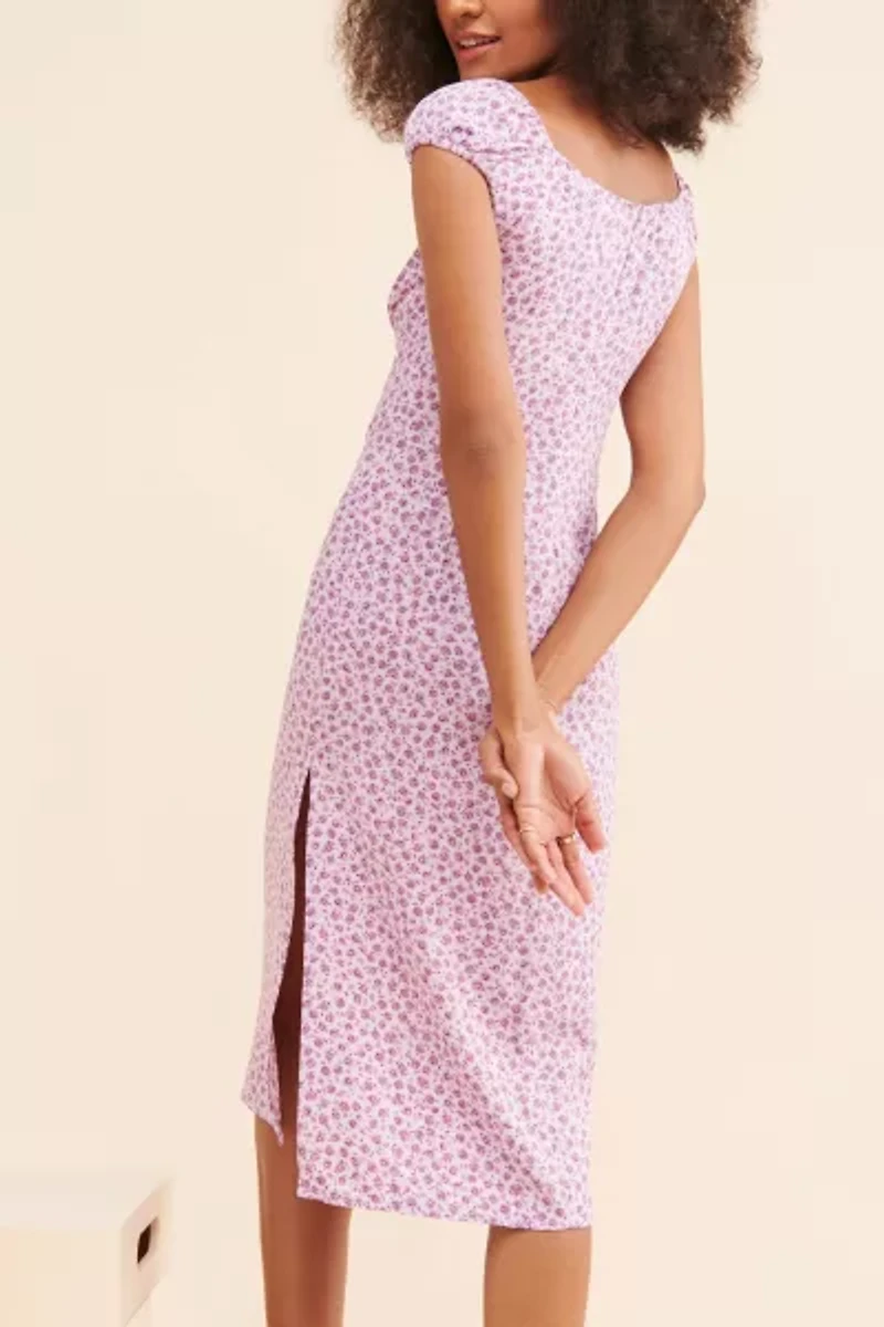 Motel Lona Floral Midi Dress