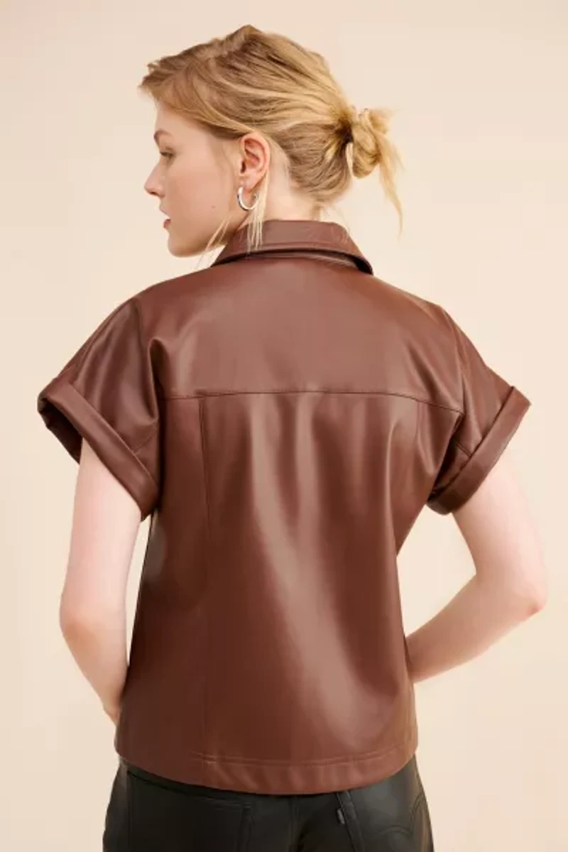Steve Madden Beau Vegan Leather Top