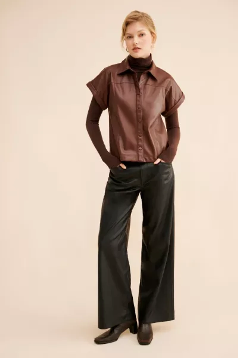 Steve Madden Beau Vegan Leather Top