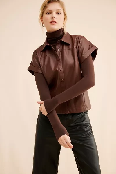 Steve Madden Beau Vegan Leather Top