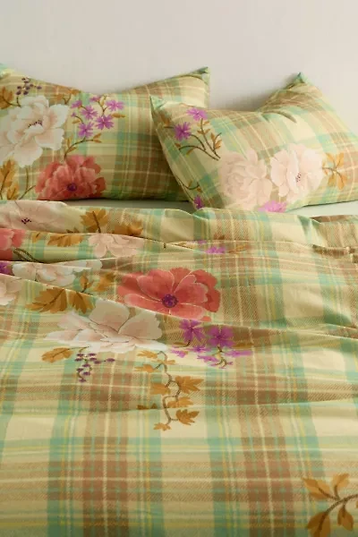 Maud Floral Plaid Patterned Duvet Cover