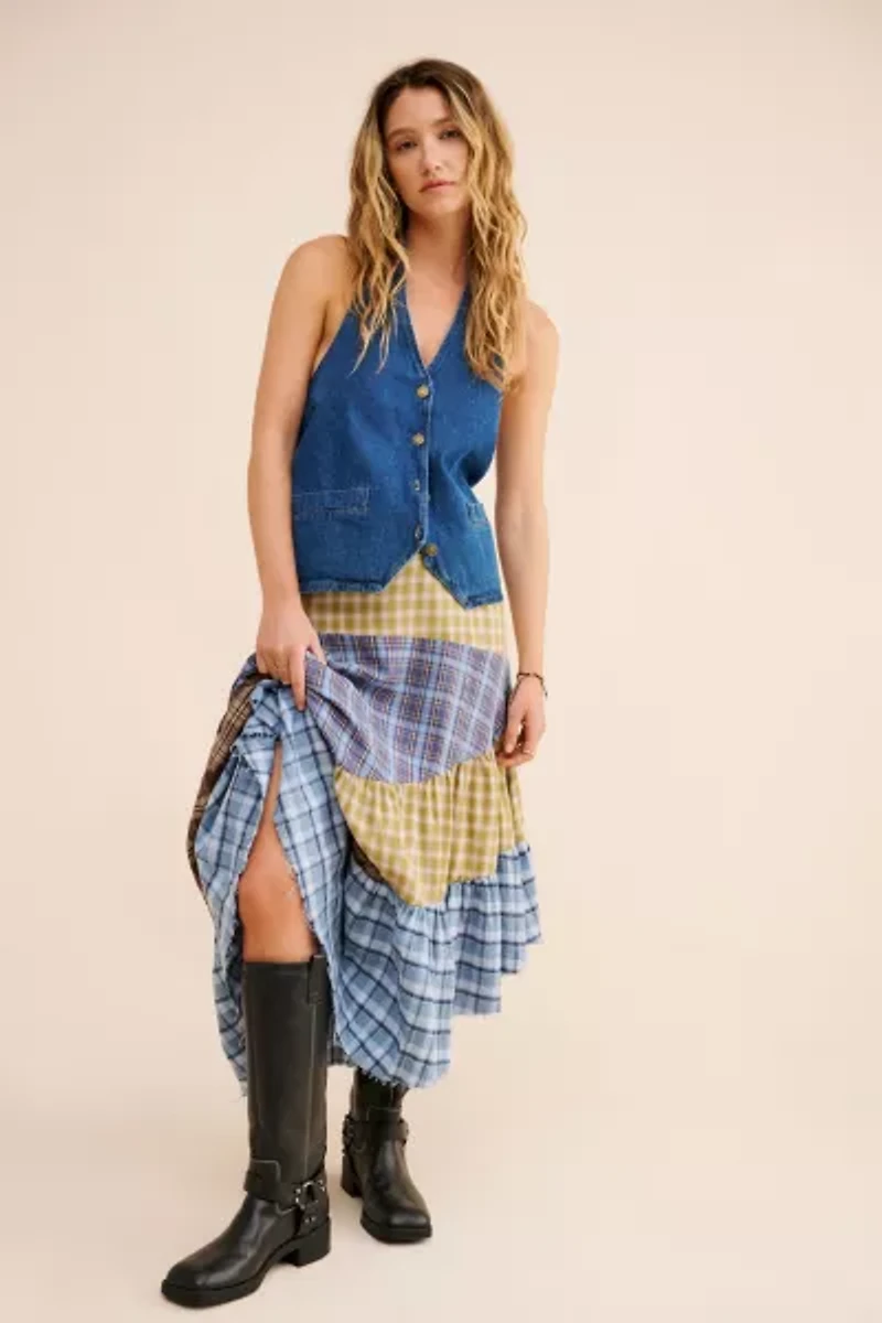 The Ragged Priest Pain Patchwork Maxi Skirt
