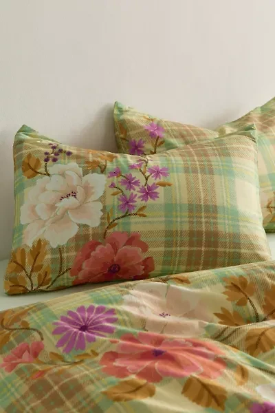 Maud Floral Plaid Patterned Sham Set