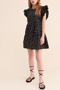 English Factory Polka Dot Babydoll Dress