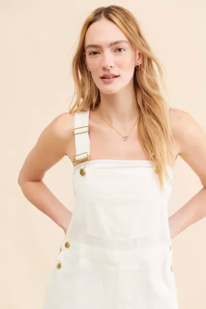 WeWoreWhat Relaxed Linen Blend Shortalls